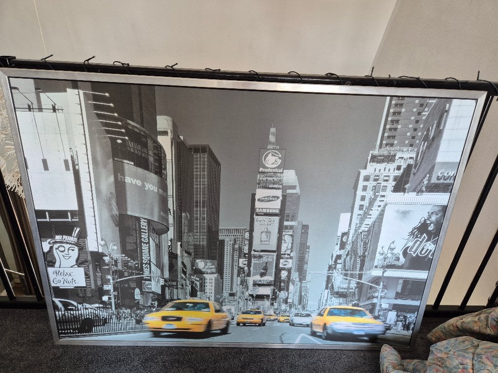 New york yellow cab canvasposter met lijst, Huis en Inrichting, Ophalen, 125 cm of meer, Zo goed als nieuw, Schilderij
