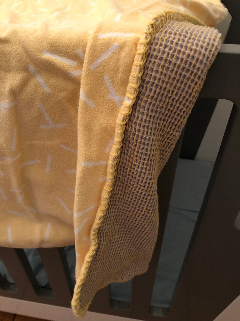 Lodger - wafel/ fleece ledikant deken, Gebruikt, 135 cm, Lodger, Ophalen of Verzenden