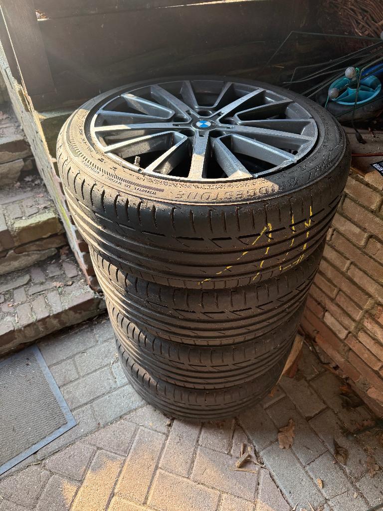 BMW OEM 18” velgen + Bridgestone Potenza RFT 225/45R18, Auto-onderdelen, Banden en Velgen, Ophalen, 18 inch, Gebruikt, Banden en Velgen