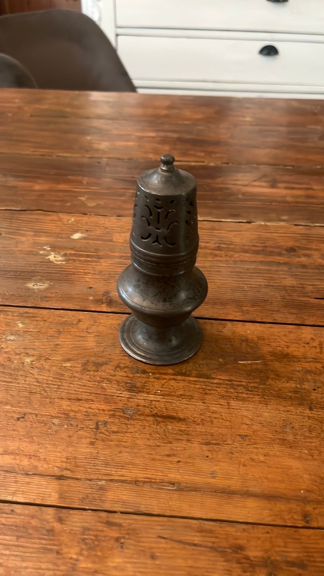 Tinnen specerijen-/suikerpot, Antiek en Kunst, Antiek | Tin, Ophalen of Verzenden