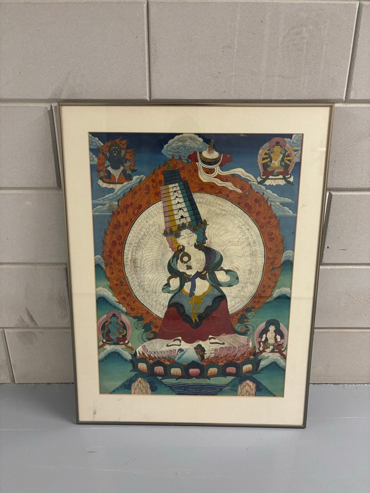 Originele Thangka of Mandala - Tibetaanse Kunst, Antiek en Kunst, Kunst | Niet-Westerse kunst, Handgemaakt, Meerkleurig, Tibet