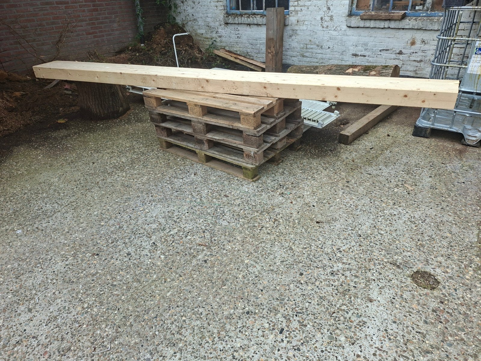 Nieuwe Vurenhouten Balken 320x120x4000 mm (2 stuks), Doe-het-zelf en Verbouw, Ophalen, Nieuw, Balk, Vuren