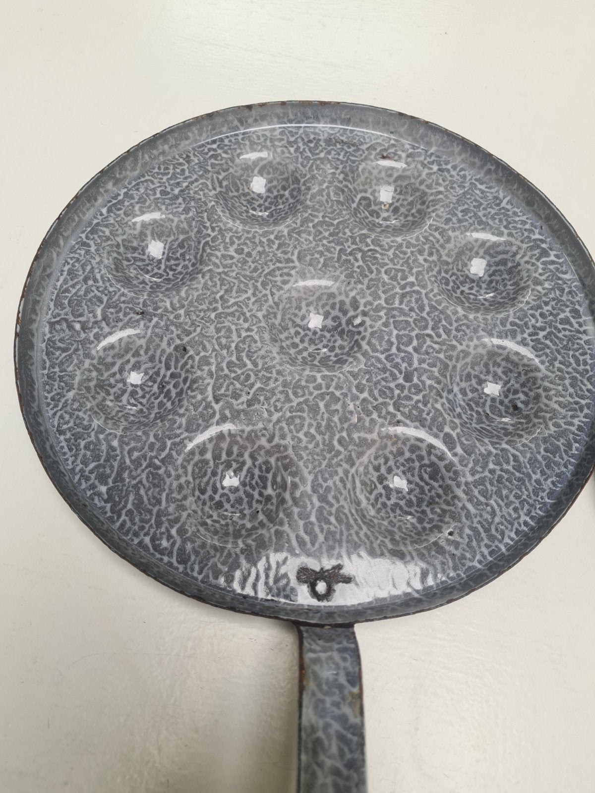 Vintage geëmailleerde poffertjespannen (set van 2), Antiek en Kunst, Antiek | Emaille, Ophalen of Verzenden