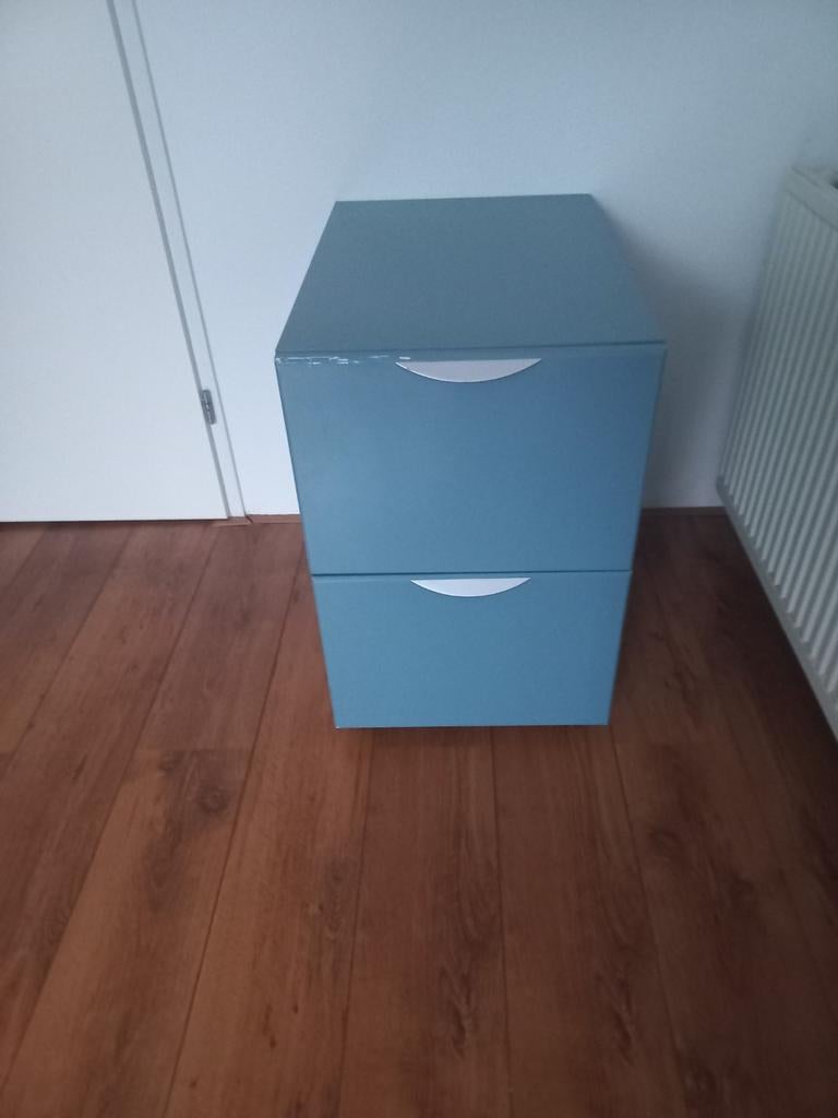 Hangmappenkast blauw op wielen, geschikt voor A4 hangmappen, Huis en Inrichting, Kasten | Roldeurkasten en Archiefkasten, Ophalen