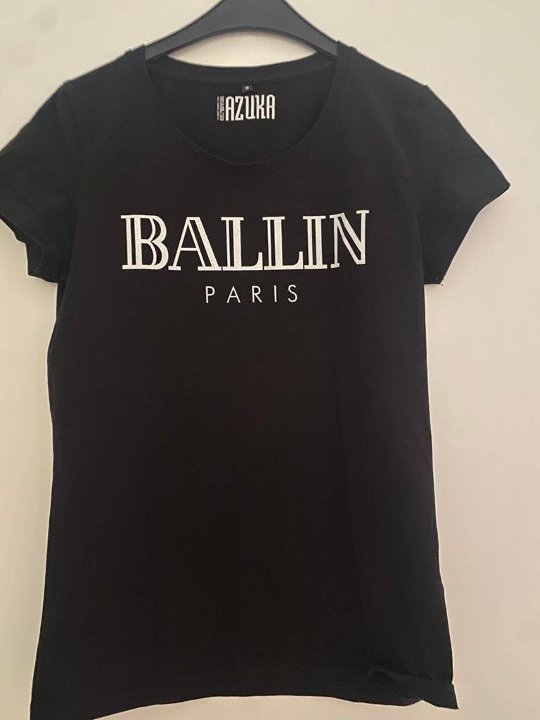 Leuk zwart shirt.  Maat M. …Azukac, Ophalen of Verzenden, Zo goed als nieuw, Zwart, Korte mouw