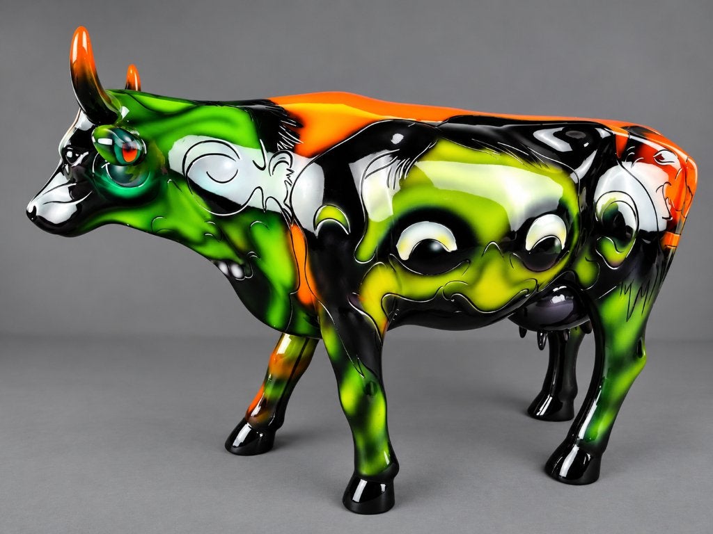 CowParade / Cow Parade Koe “Prime Cut” LARGE, Ophalen of Verzenden, Beeld, Meerkleurig, Handgemaakt