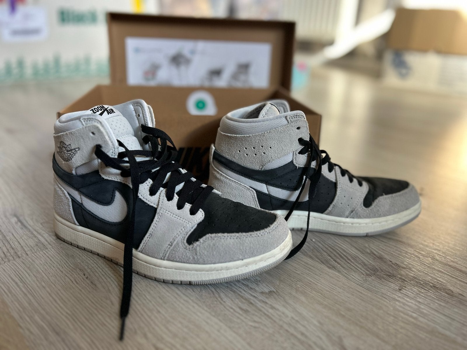Nike Air Jordan 1 Zoom Air CMFT - Grijs/Zwart, Overige kleuren, Ophalen of Verzenden, Sneakers of Gympen, Zo goed als nieuw