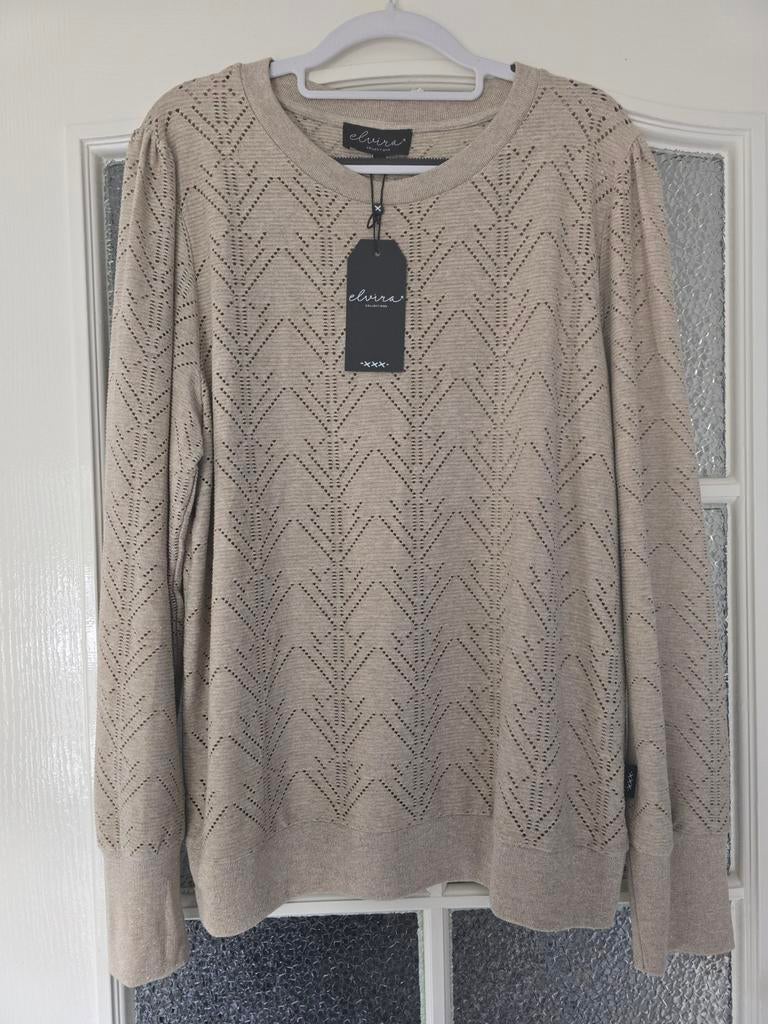 Nieuw elvira trui beige xl 42, Kleding | Dames, Truien en Vesten, Ophalen of Verzenden, Nieuw, Maat 42/44 (L), Beige