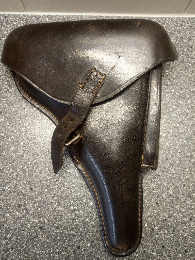 WW1 WO1 1916 origineel Luger p08 holster hard shell BRUIN, Verzamelen, Militaria | Tweede Wereldoorlog, Ophalen of Verzenden, Overige soorten