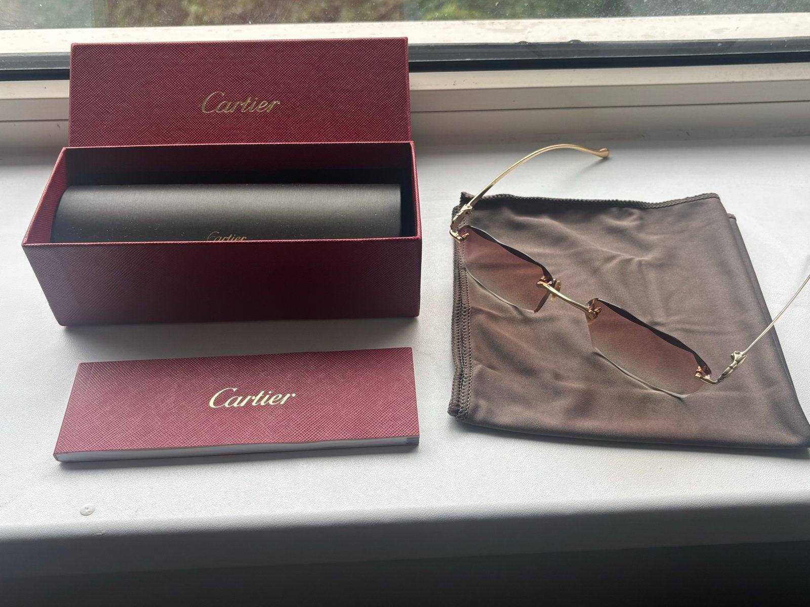 Cartier Panthère Zonnebril, Overige merken, Gebruikt, Zonnebril, Bruin