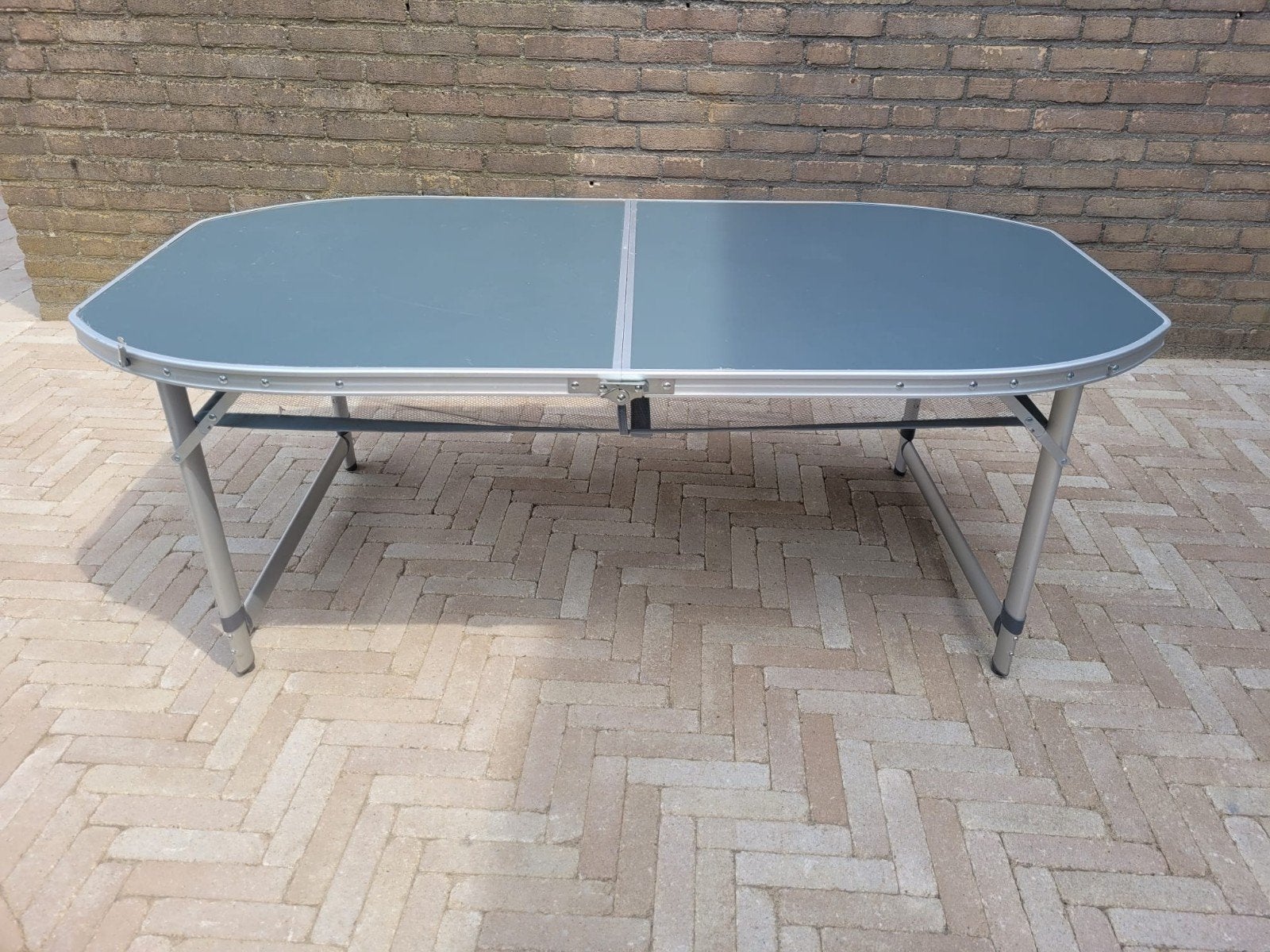 Opvouwbare campingtafel met opbergnet 150x80, Ophalen, Gebruikt, Campingtafel
