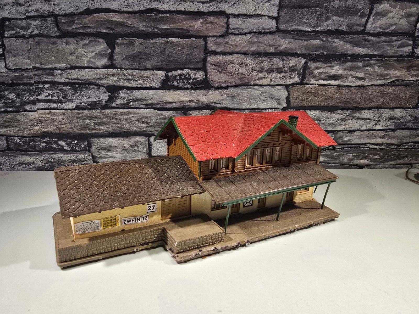 bergstation bahnhof N spoor modeltrein 1:160, Overige merken, Gebruikt, Gelijkstroom of Wisselstroom, Brug, Tunnel of Gebouw