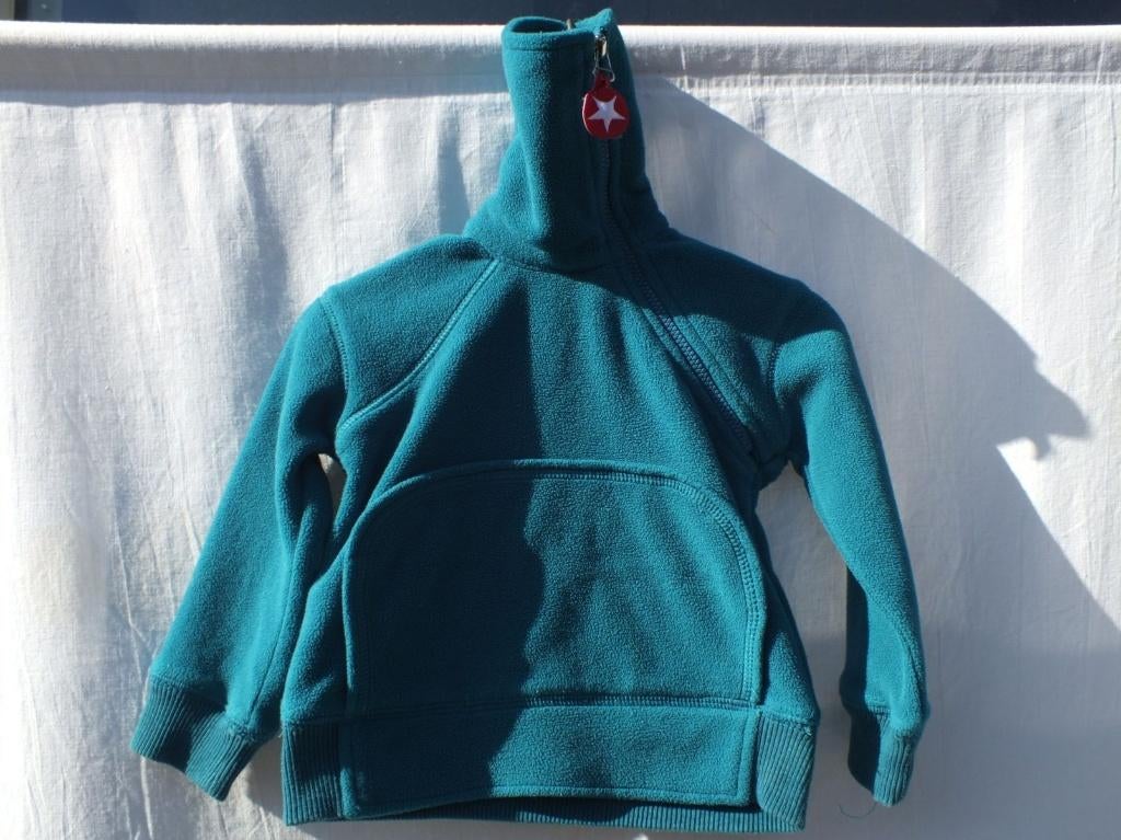 Leuke turqoise fleece trui mt 74 merk Kik Kid, Truitje of Vestje, ., Ophalen of Verzenden, Zo goed als nieuw