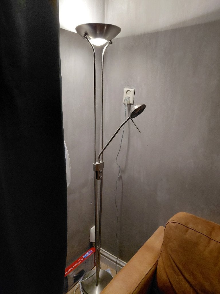 Nette Staande lamp zilverkleurig, Ophalen, Zo goed als nieuw, Metaal, 150 tot 200 cm