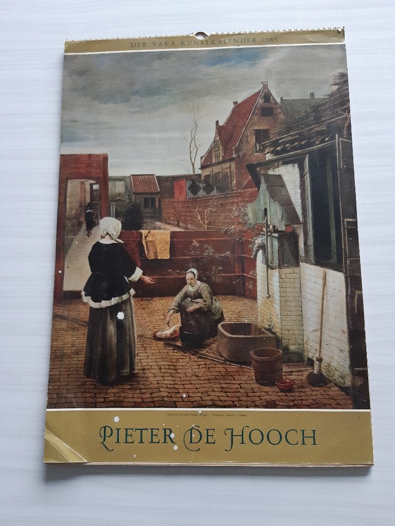 kalender Pieter de Hooch 1965, Diversen, Ophalen of Verzenden, Maandkalender, Gebruikt