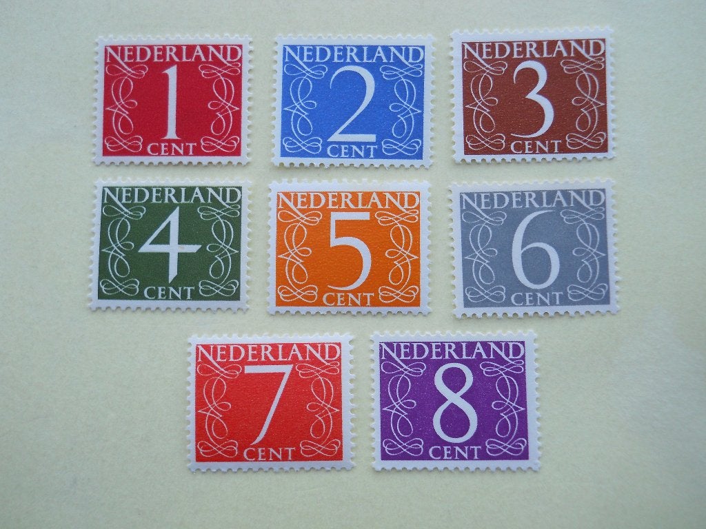 Nederland 1946 Cijfer 8 uit Nvph.460-461+463-468 postfris, Postzegels en Munten, Ophalen of Verzenden, Na 1940, Postfris