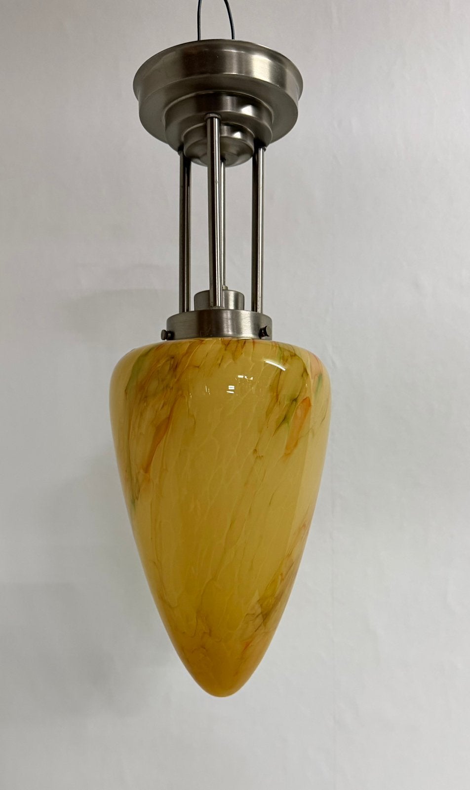 Vintage plafondlamp Druppel marmer glas luce pendule lamp, Ophalen of Verzenden, Zo goed als nieuw, Glas