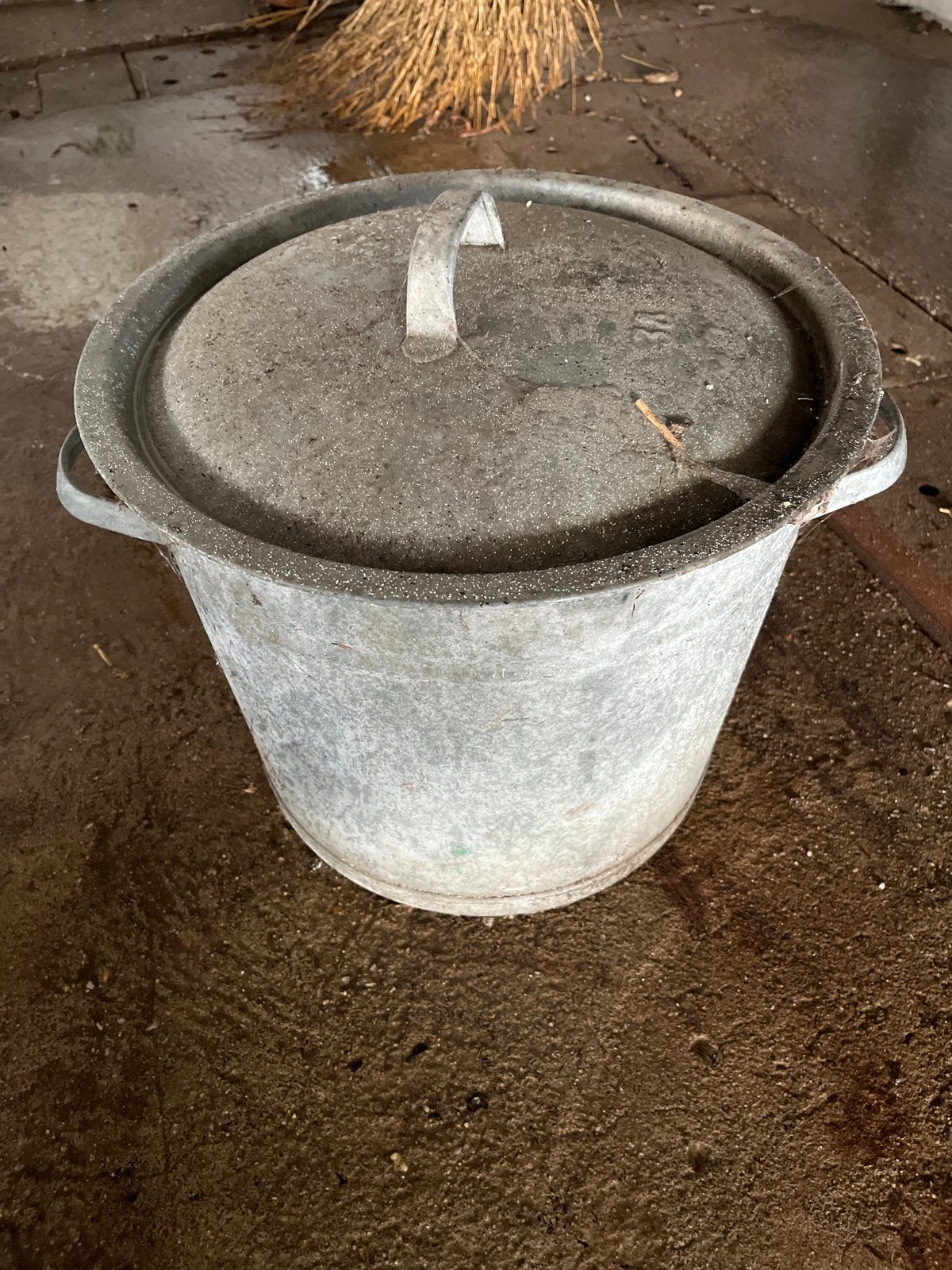 Vintage Zinken Ketel met Deksel - Decoratief en Robuust, Ophalen of Verzenden