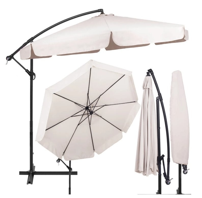 Grote ZweefParasol beige, Tuin en Terras, Parasols, Ophalen, Gebruikt, 2 tot 3 meter, Zweefparasol