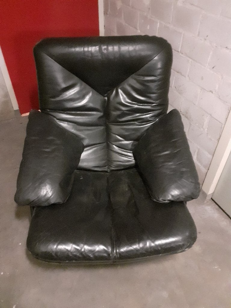 Leren fauteuil, Ophalen, Gebruikt, 75 tot 100 cm, 50 tot 75 cm