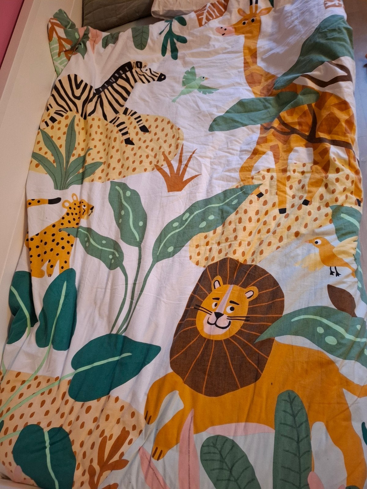 Dekbedovertrek met jungle dieren print - Zo goed als nieuw, Ophalen, Zo goed als nieuw, Meerkleurig, Dekbedovertrek