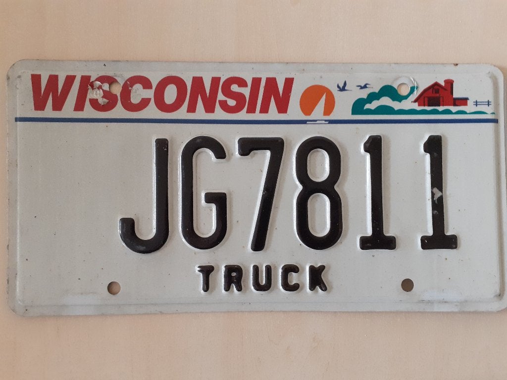 Kentekenplaat Wisconsin Amerika usa., Ophalen of Verzenden, Gebruikt, Auto's