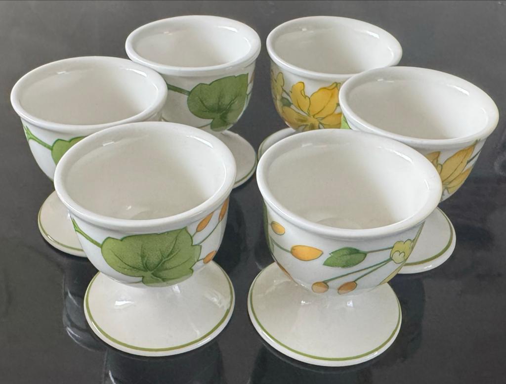 Villeroy & Boch Geranium eierdopjes - set van 6, Huis en Inrichting, Keuken | Servies, Overige typen, Ophalen of Verzenden, Zo goed als nieuw
