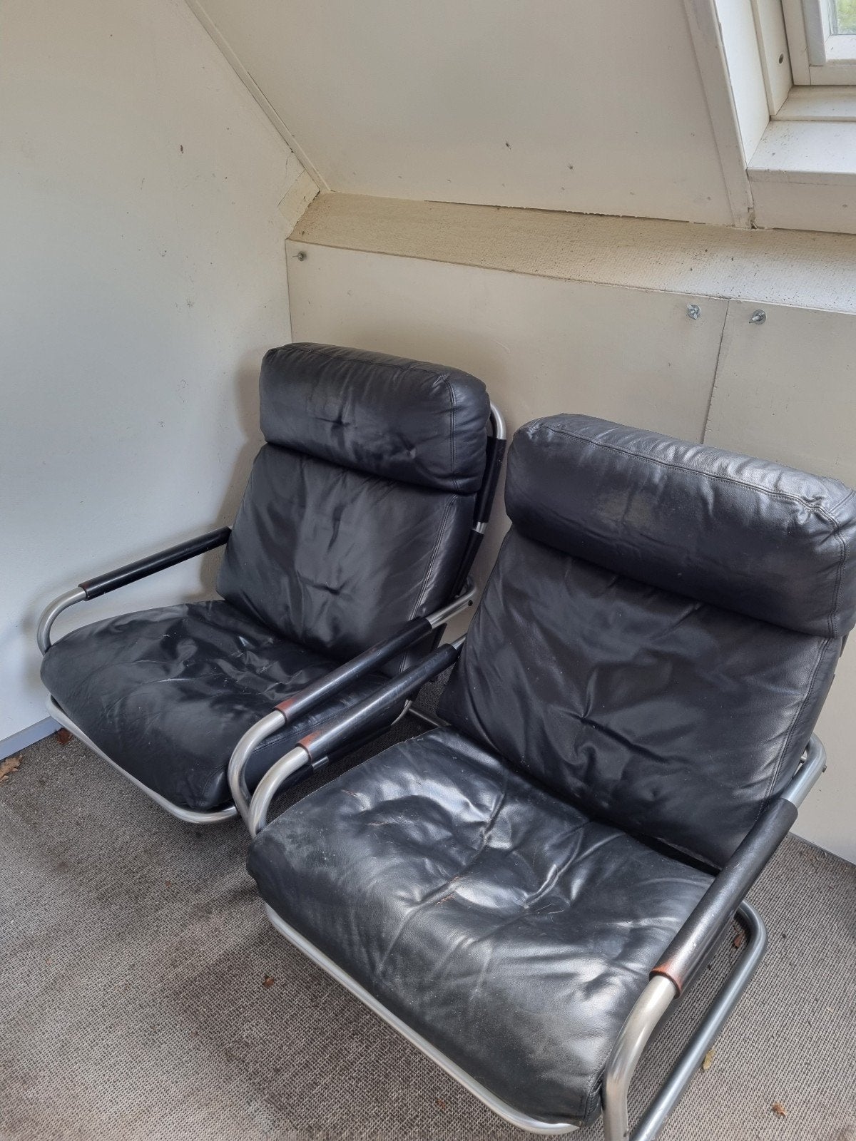 Jan des Bouvrie Oberman fauteuils (2 stuks), Ophalen, Gebruikt, Twee, Zwart