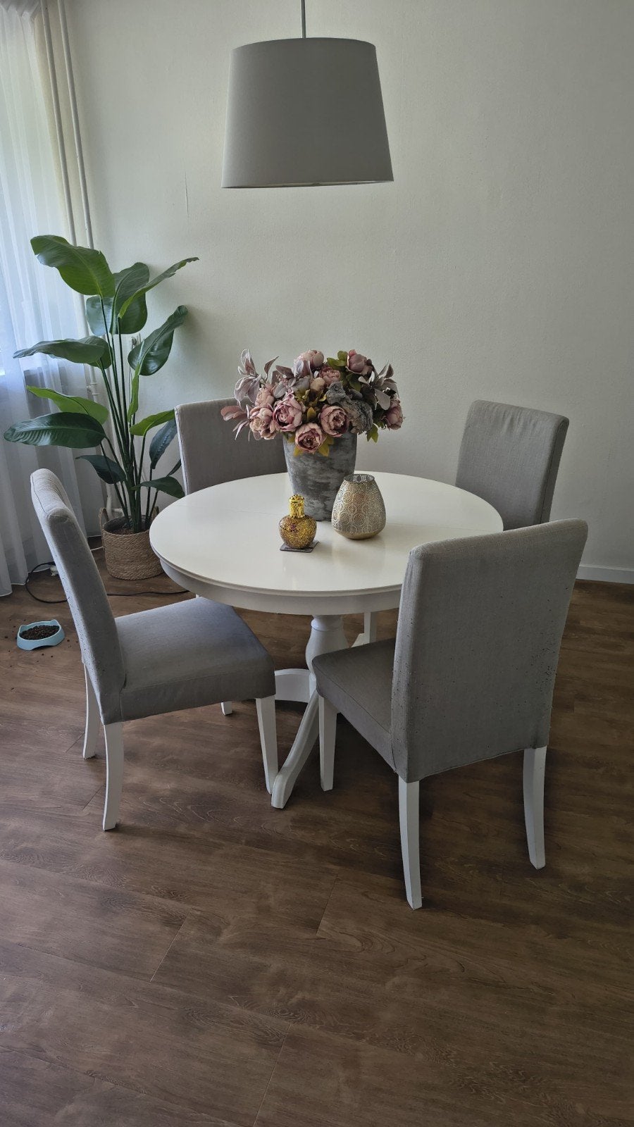 Ronde uitschuifbare eettafel met stoelen (4-6 pers.), Ophalen, Gebruikt, Rond, Vijf personen of meer
