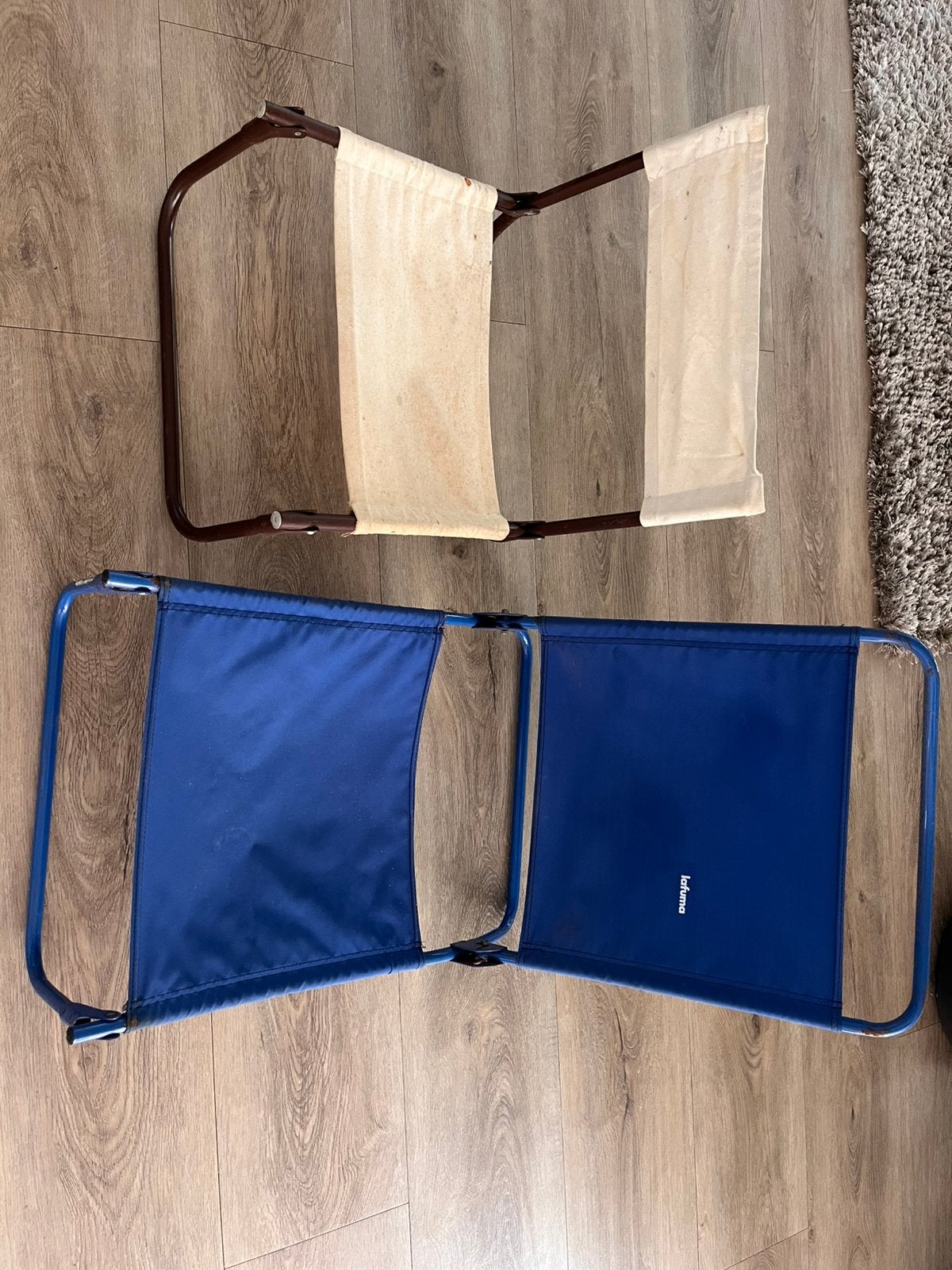 2 strand stoeltjes / camping stoeltjes, Caravans en Kamperen, Ophalen, Gebruikt, Campingstoel