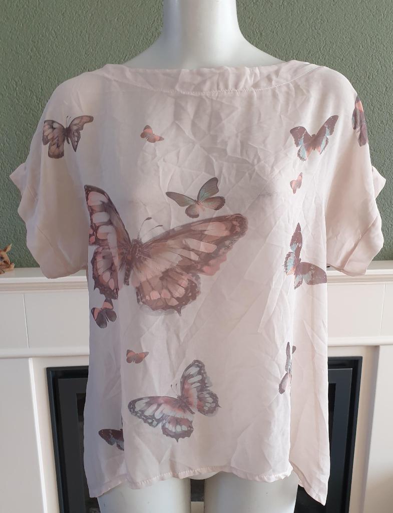 Made in Italy mooie beige vlinder top L 42, Kleding | Dames, Tops, Made in Italy, Verzenden, Beige, Maat 42/44 (L)