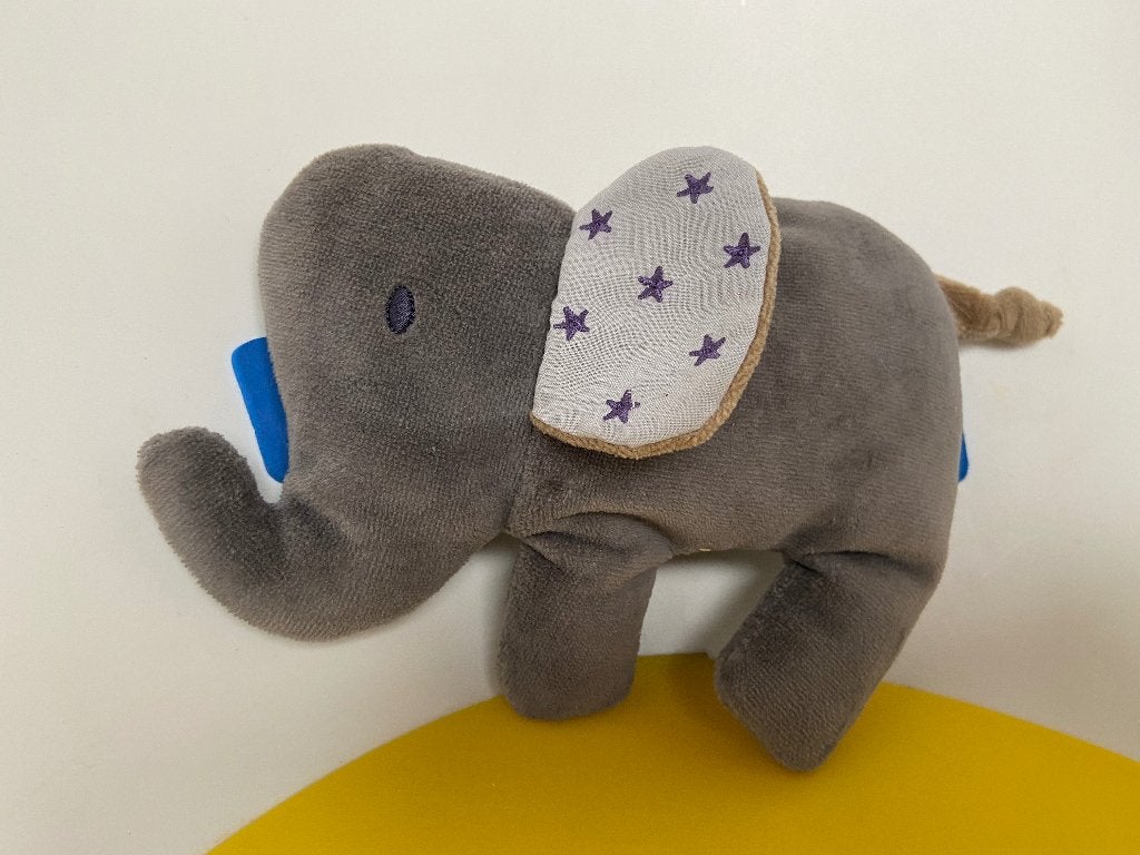 K2271 ikea olifant olifantje grijs sterren op oren, Ophalen of Verzenden, Zo goed als nieuw, Overige typen
