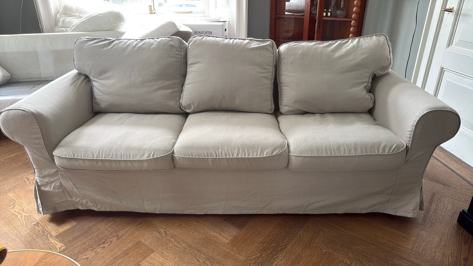 IKEA Ektorp 3-zitsbank met 3 sets hoezen, Huis en Inrichting, Banken | Bankstellen, Ophalen, Gebruikt, Driepersoons, 75 tot 100 cm