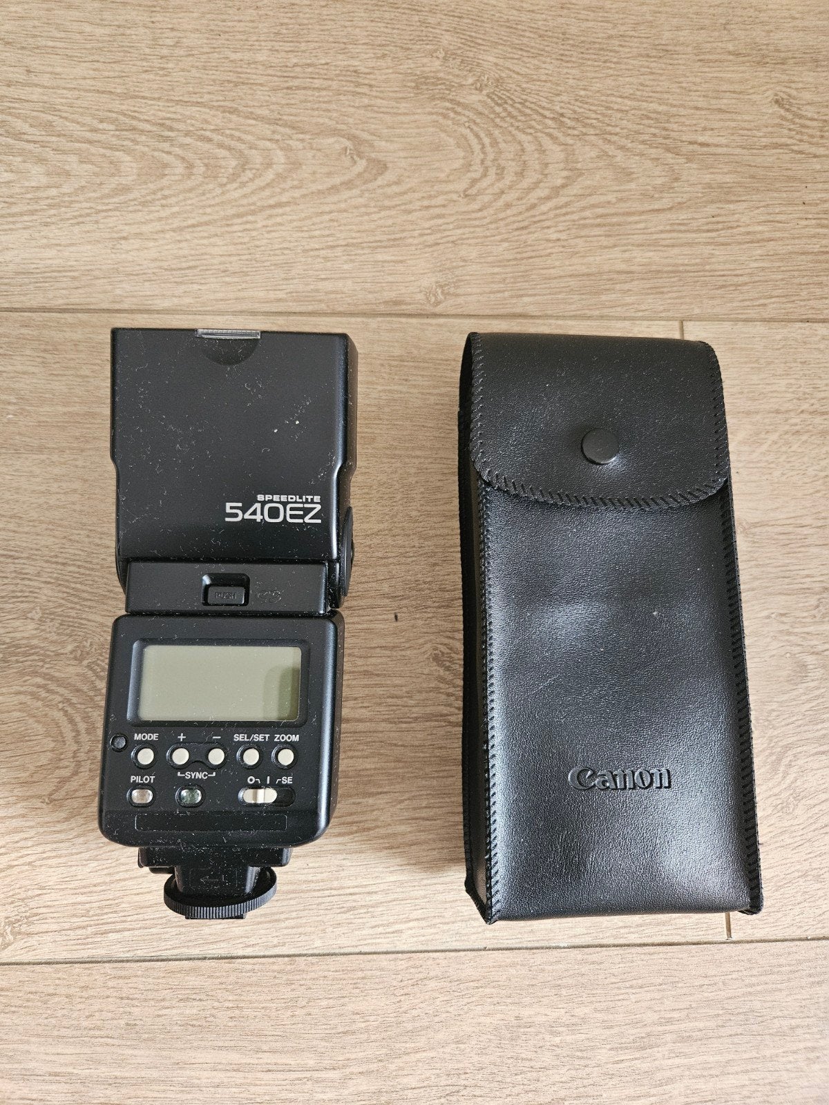Canon Speedlite 540EZ flitser met hoesje, Audio, Tv en Foto, Fotografie | Flitsers, Ophalen of Verzenden, Gebruikt, Canon