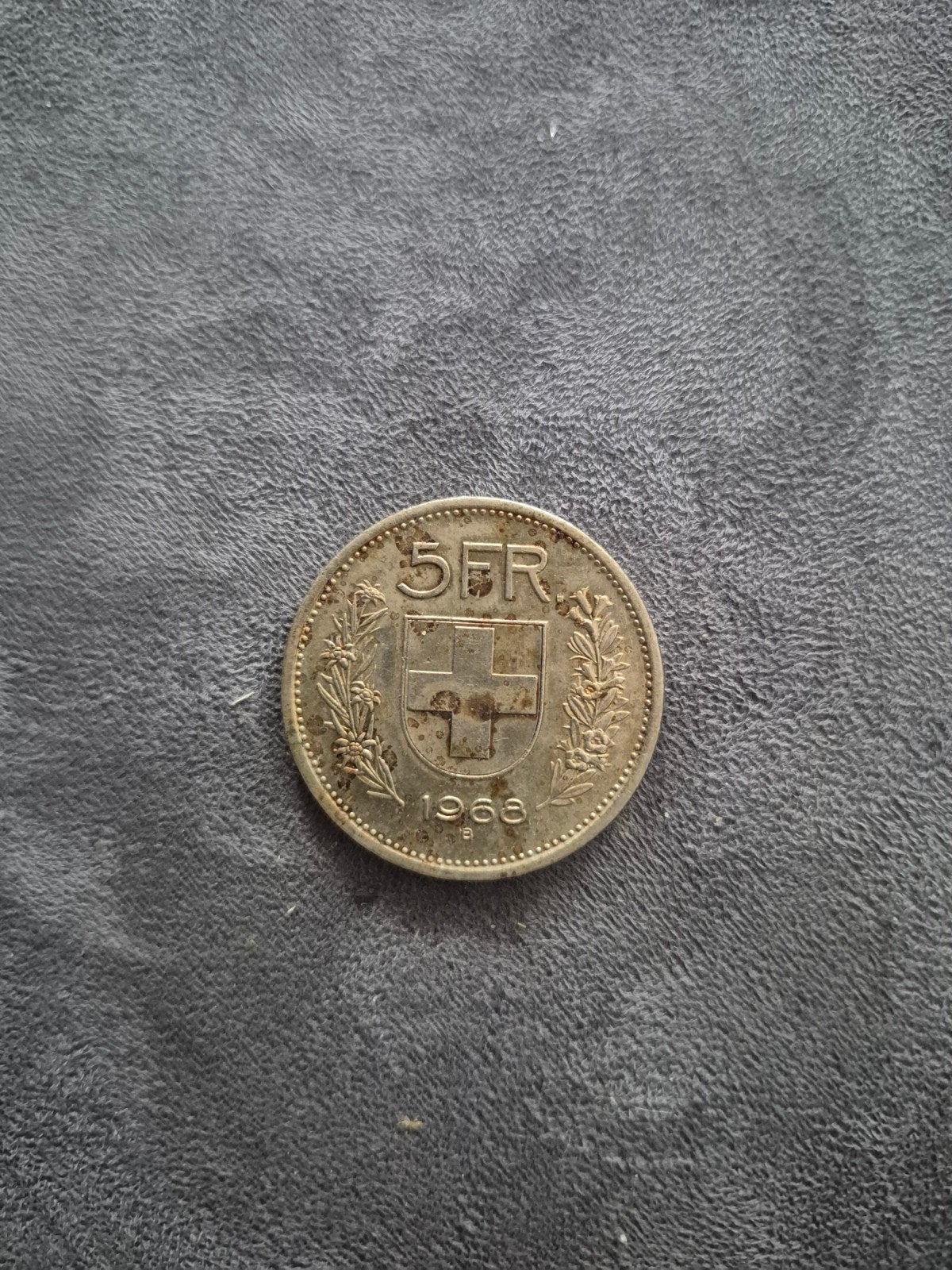Zeldzame Zwitserse 5 Franken munt uit 1968, Ophalen of Verzenden, Overige landen, Losse munt