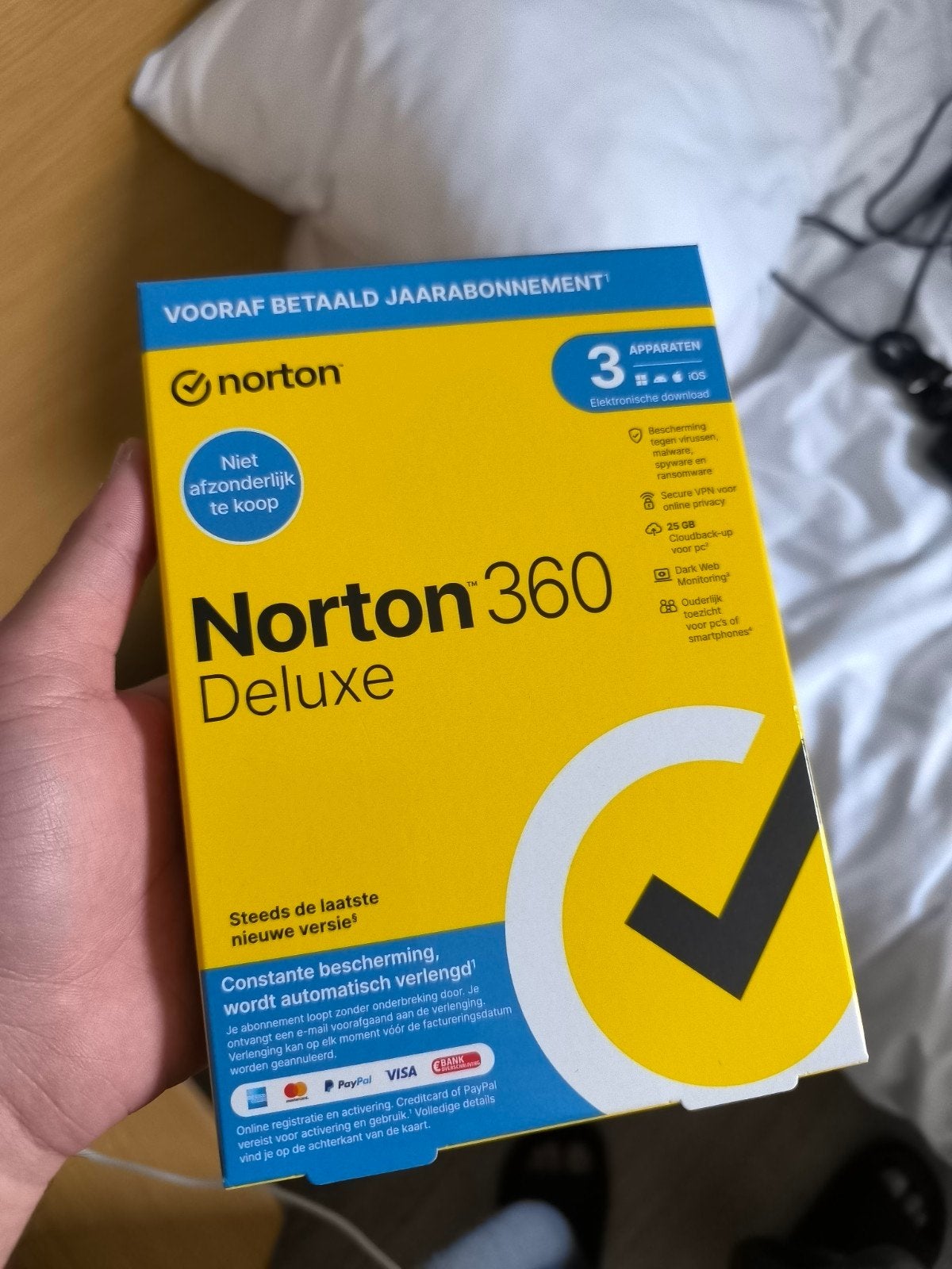 Norton 360 Deluxe - Jaarabonnement voor 3 apparaten, Ophalen of Verzenden, Nieuw, Norton, Android