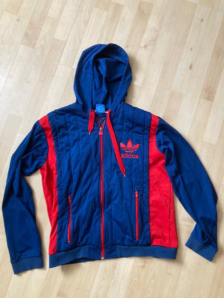 XL adidas hoodie trui sweater in kleur blauw rood, Blauw, Maat 56/58 (XL), Ophalen of Verzenden, Zo goed als nieuw
