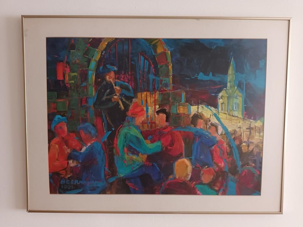 Figuratief Schilderij van Joop Beermann uit 1991, Ophalen