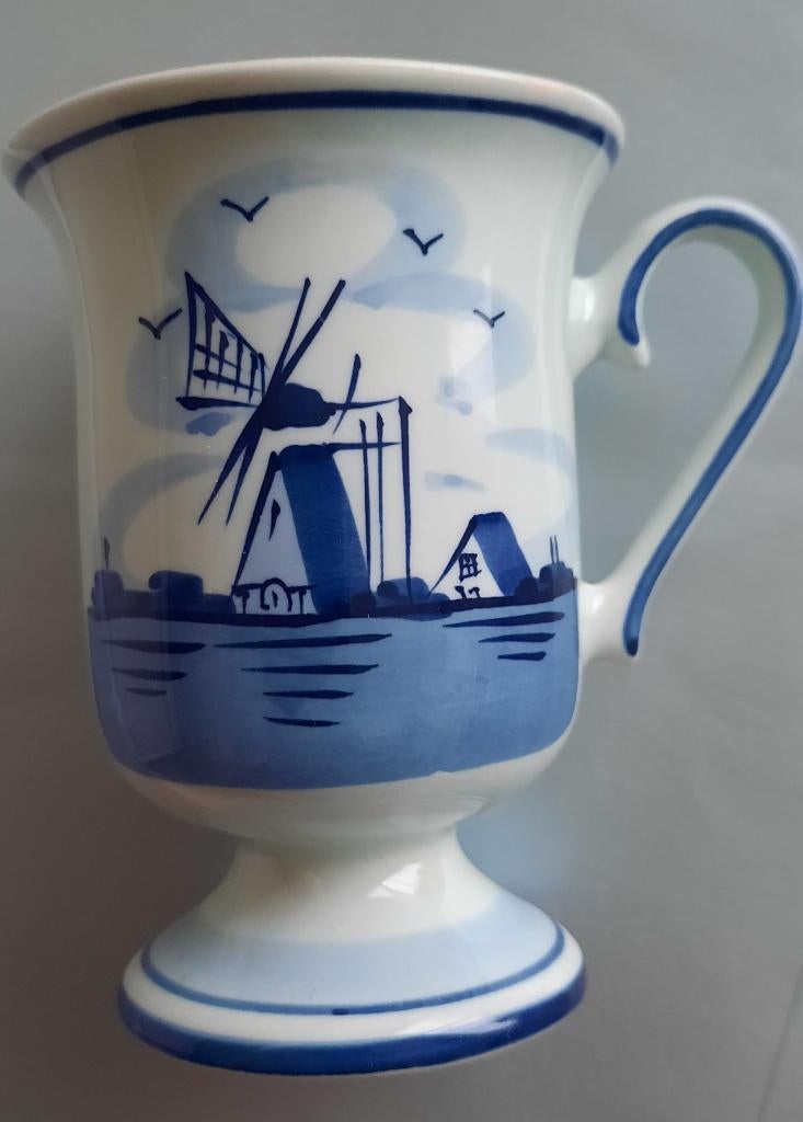 beker met oor - delfts blauw - afb. molen, Ophalen of Verzenden, Huis en Inrichting
