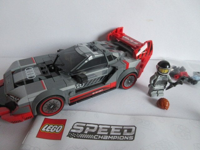 Speed Champions, Audi S1 e-tron quattro met bouwtekening, Compleet, Lego, Zo goed als nieuw, Complete set