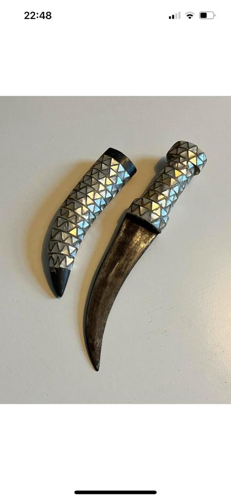 A mother of pearl inlaid dagger knife, Antiek en Kunst, Ophalen of Verzenden
