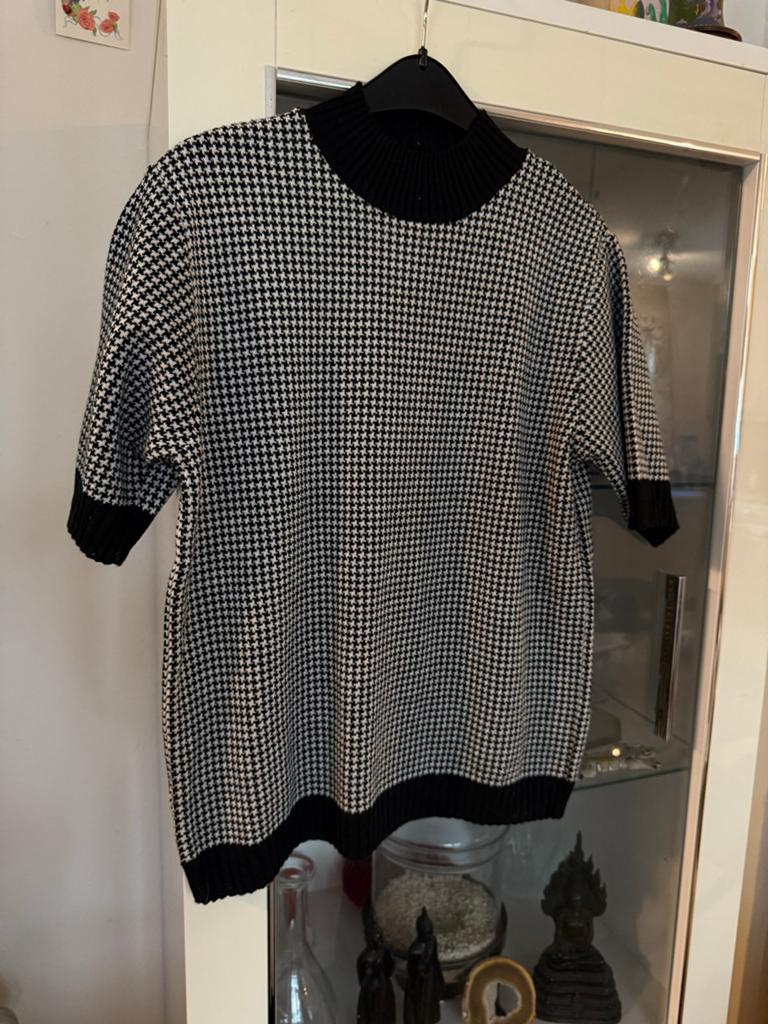 Gerry Weber trui zwart-wit pied-de-poule maat 40, Kleding | Dames, Truien en Vesten, Ophalen of Verzenden, Zo goed als nieuw, Maat 38/40 (M)