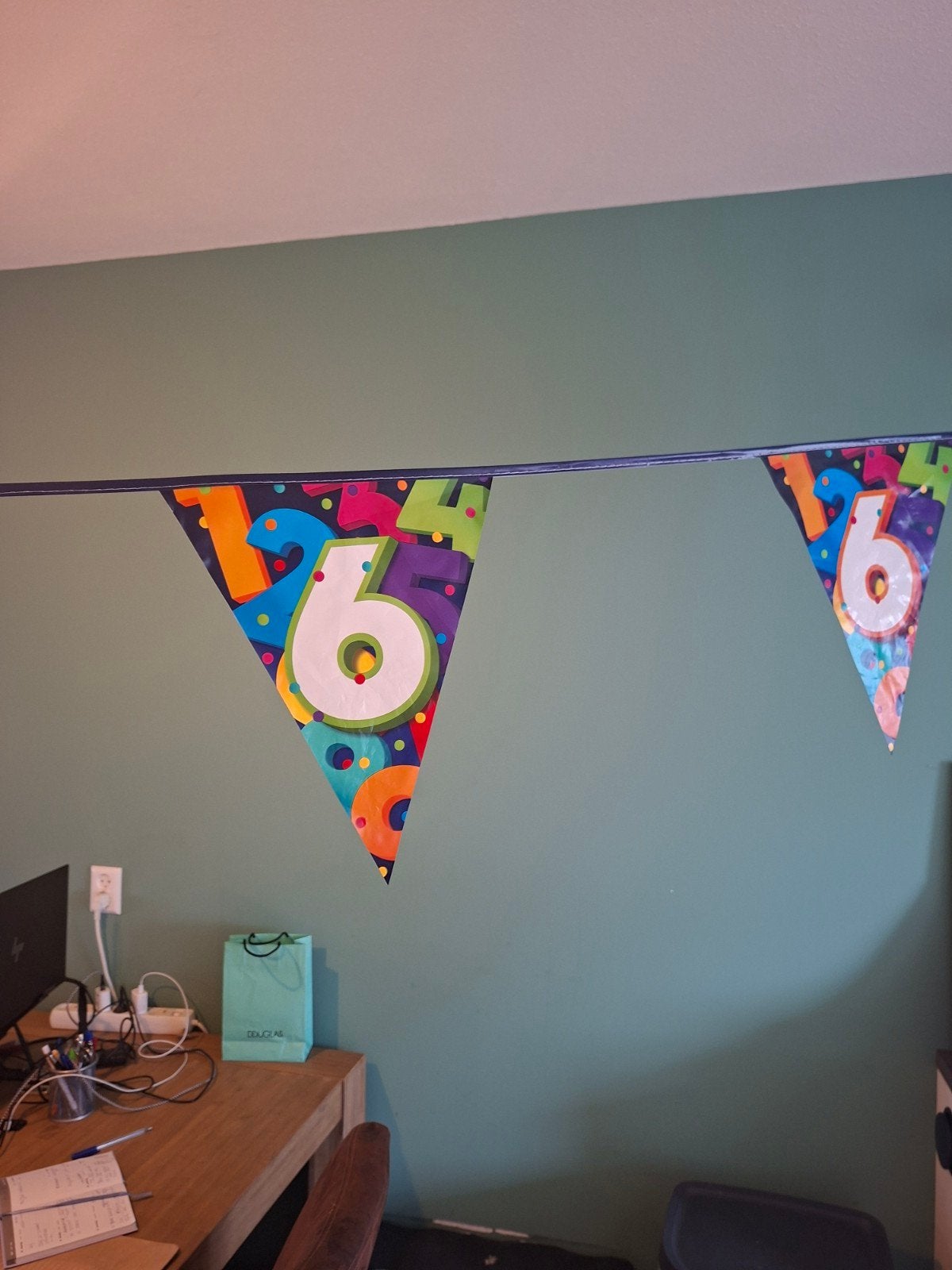 Verjaardagsvlaggetjeslijn 6 jaar, Kinderen en Baby's, Kinderkamer | Inrichting en Decoratie, Ophalen of Verzenden
