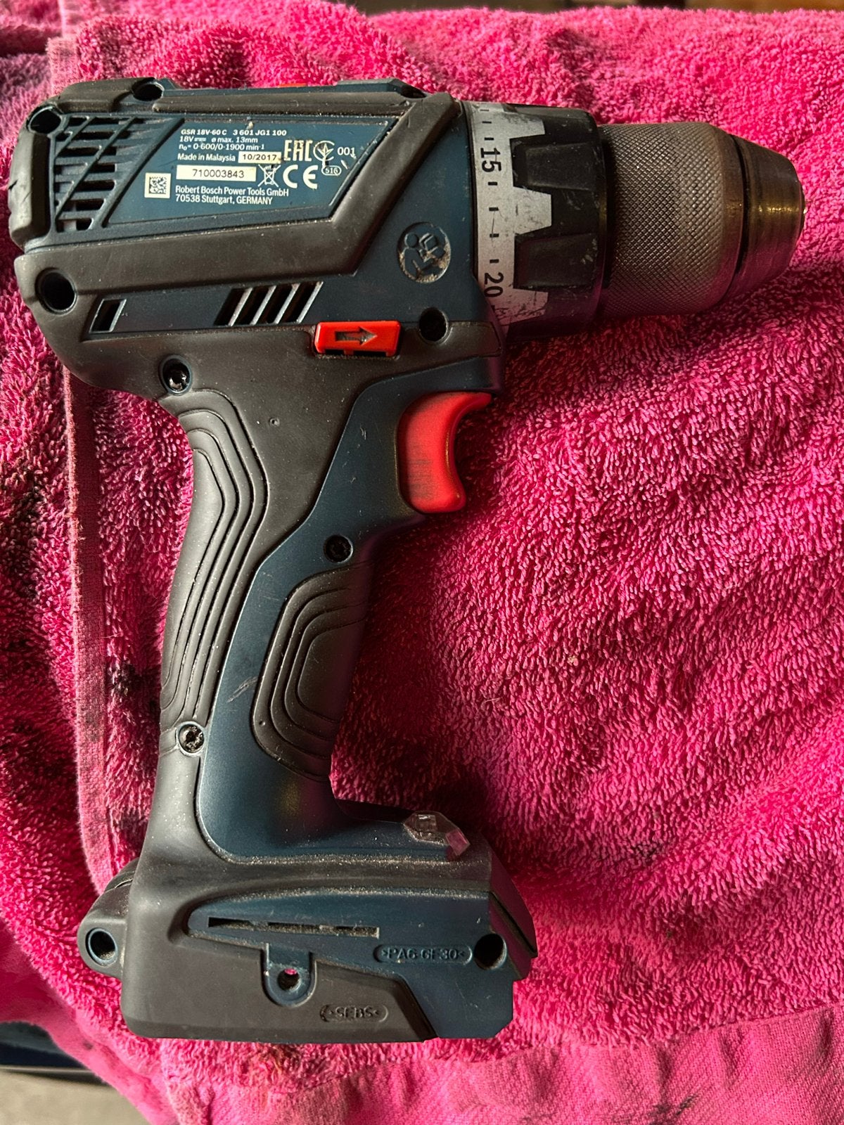 Bosch Professional GSR 18V-60C Schroefmachine, Doe-het-zelf en Verbouw, Gereedschap | Boormachines, Gebruikt, Variabele snelheid