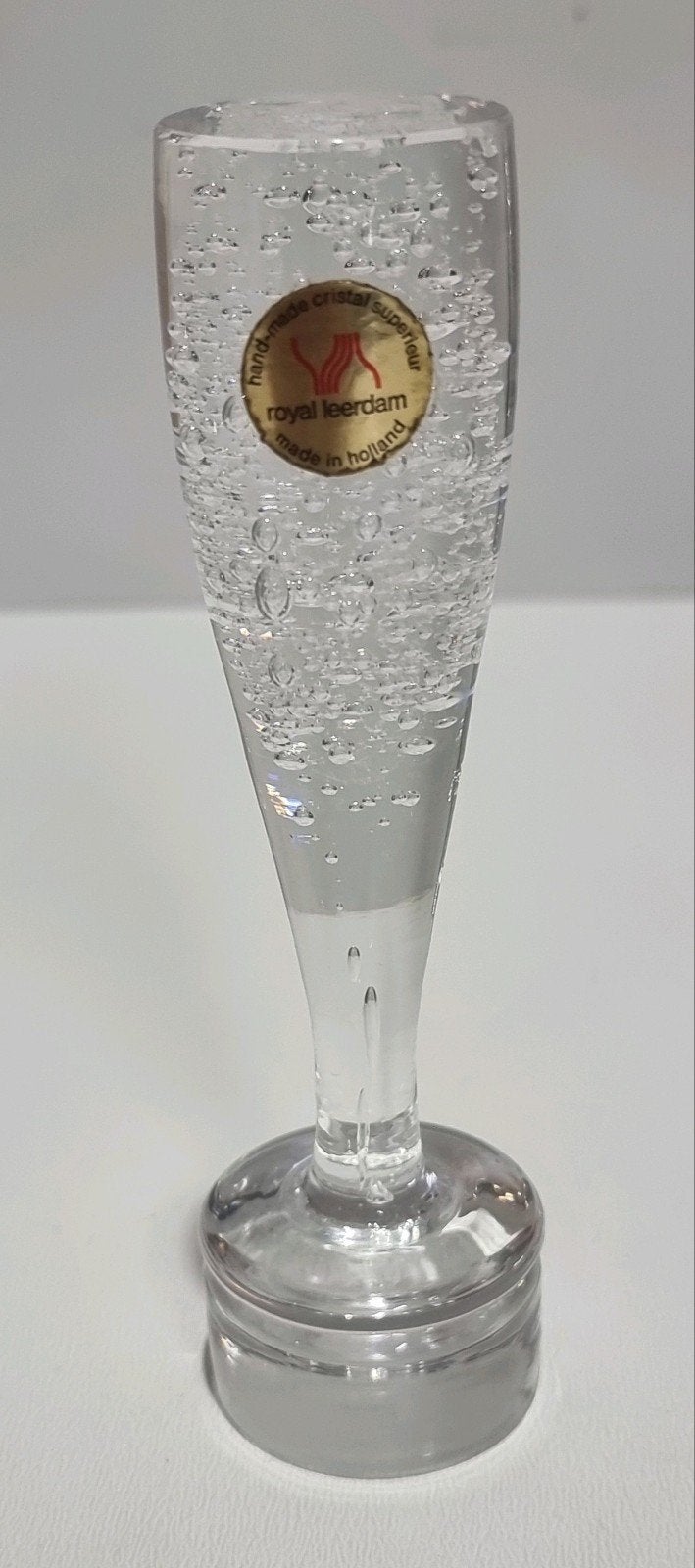 Royal Leerdam massief kristallen champagneglas miniatuur, Ophalen of Verzenden