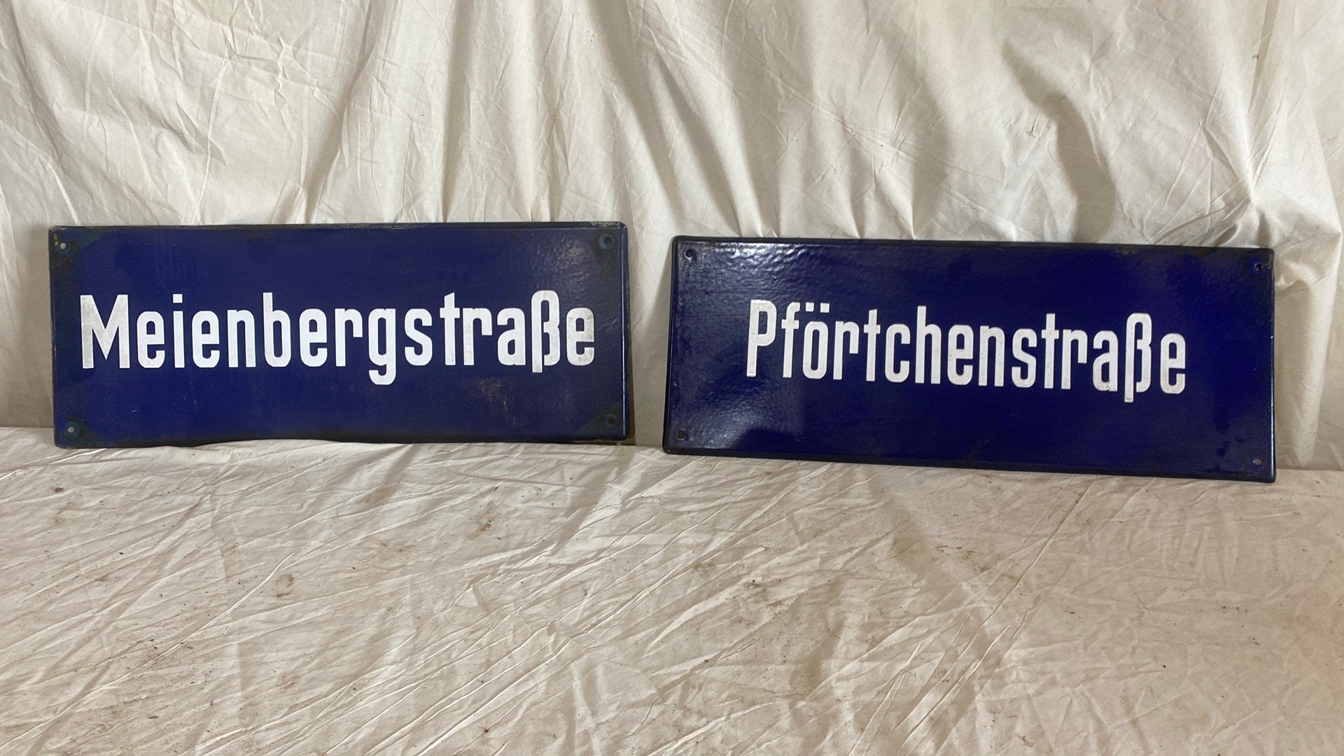 Duitse straatnamen borden, Ophalen, Gebruikt, Reclamebord