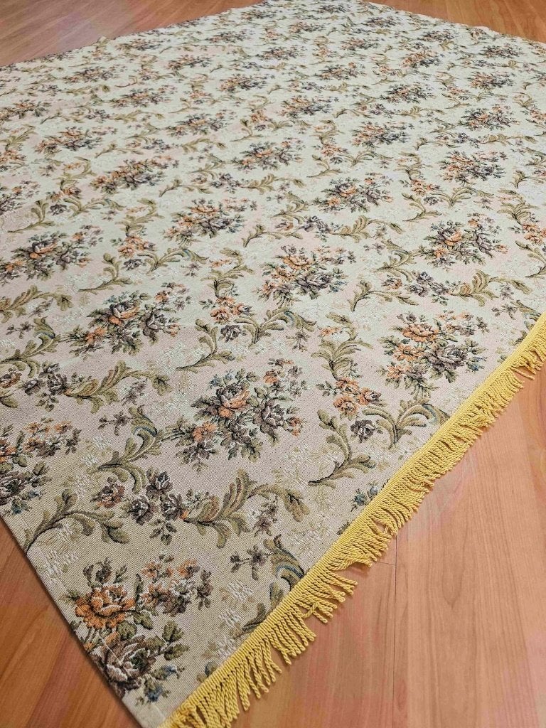 Vintage sprei, kleed 200/160, Dekbedovertrek, Oranje, Ophalen of Verzenden, Zo goed als nieuw