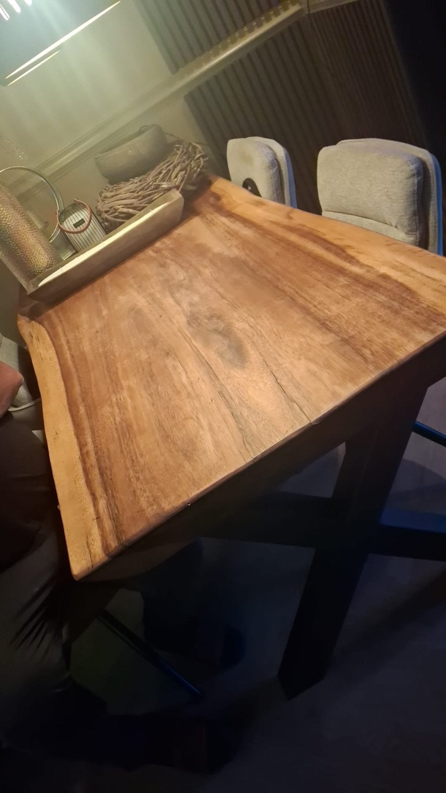 Boomstamtafel stoer en sfeervol, Ophalen of Verzenden, Gebruikt, Stoer en sfeervol, 4 tot 6 stoelen