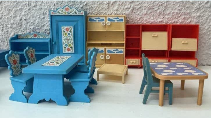 Vintage mini  Poppenhuis Meubels JEAN W. Germany Jaren '70, Kinderen en Baby's, Speelgoed | Poppenhuizen, Ophalen of Verzenden