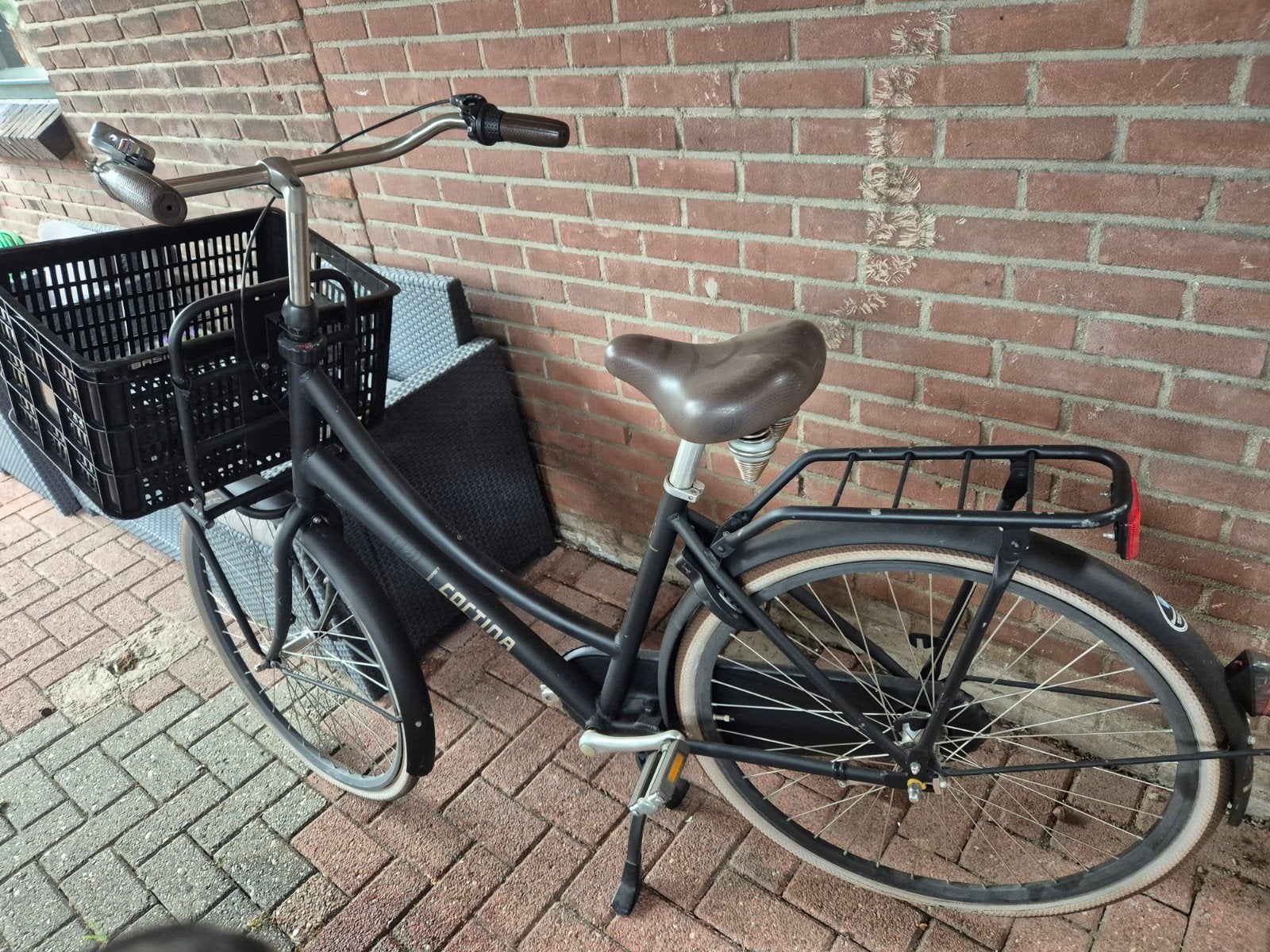 Cortina Transportfiets Dames - Zwart - Gebruikt, Terugtraprem, Gebruikt, 50 tot 53 cm, Ophalen